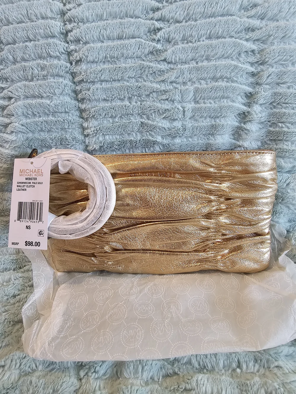 MICHAEL Michael Kors Gold Leather Clutch